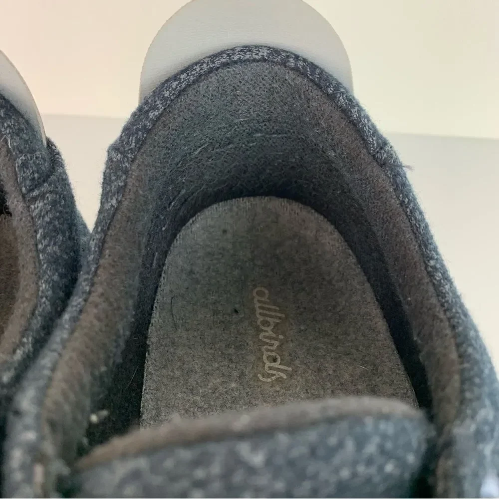 Allbirds men’s wool dark gray black wool pipers walking lace up shoes size 11